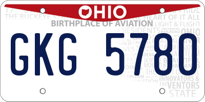 OH license plate GKG5780