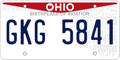 OH license plate GKG5841