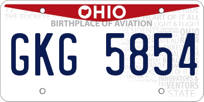 OH license plate GKG5854
