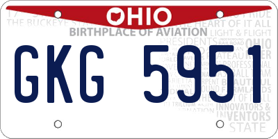 OH license plate GKG5951