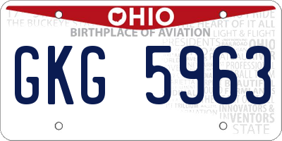 OH license plate GKG5963