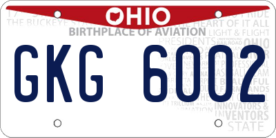 OH license plate GKG6002