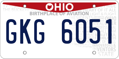 OH license plate GKG6051