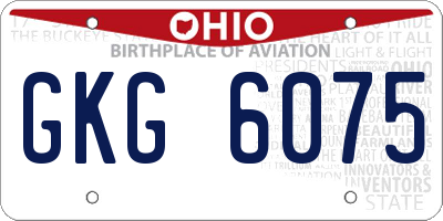 OH license plate GKG6075