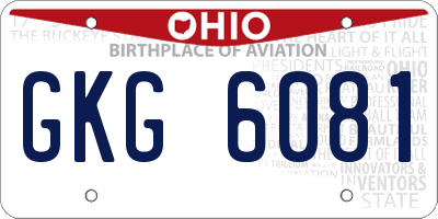OH license plate GKG6081
