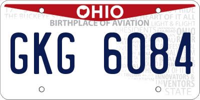 OH license plate GKG6084