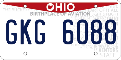 OH license plate GKG6088