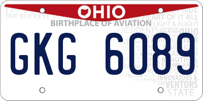 OH license plate GKG6089