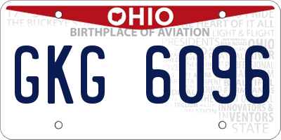 OH license plate GKG6096