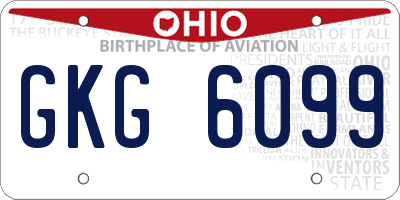 OH license plate GKG6099