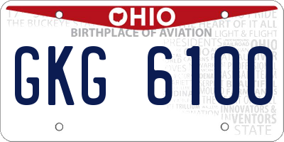 OH license plate GKG6100