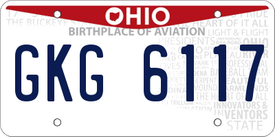 OH license plate GKG6117