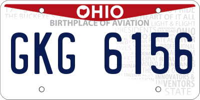 OH license plate GKG6156