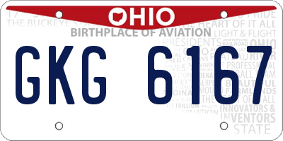 OH license plate GKG6167