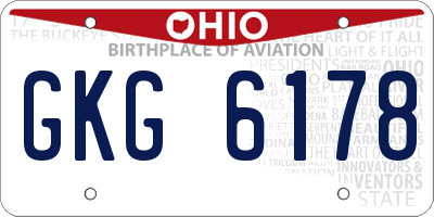 OH license plate GKG6178