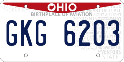 OH license plate GKG6203