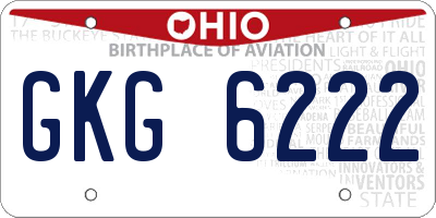 OH license plate GKG6222