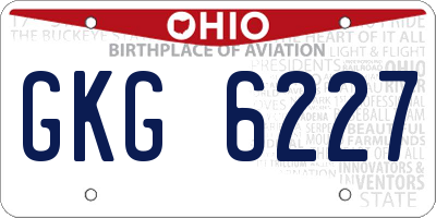 OH license plate GKG6227