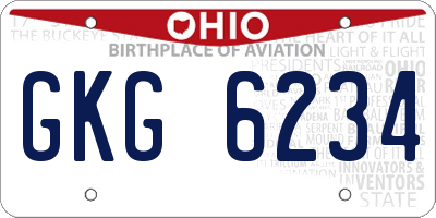 OH license plate GKG6234