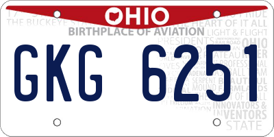 OH license plate GKG6251