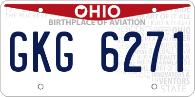 OH license plate GKG6271