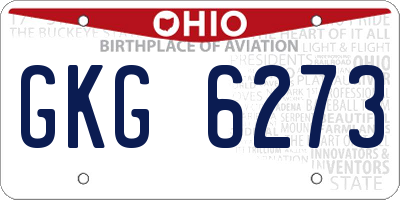 OH license plate GKG6273
