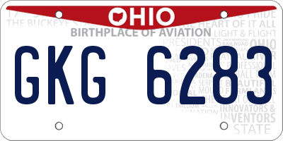 OH license plate GKG6283