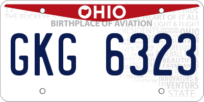 OH license plate GKG6323