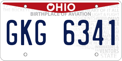 OH license plate GKG6341