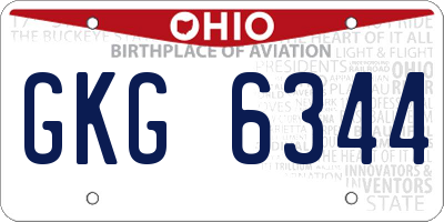 OH license plate GKG6344