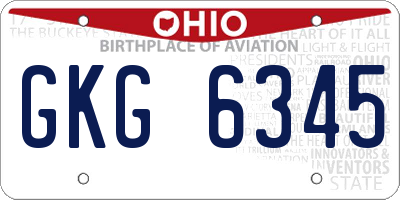 OH license plate GKG6345
