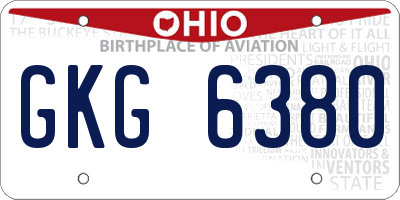 OH license plate GKG6380