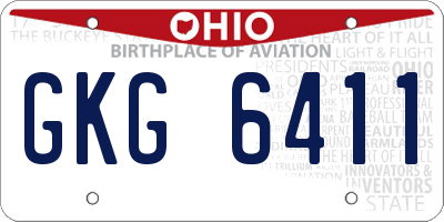 OH license plate GKG6411