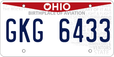 OH license plate GKG6433