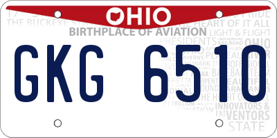 OH license plate GKG6510