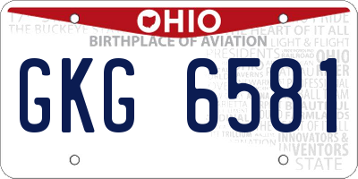 OH license plate GKG6581