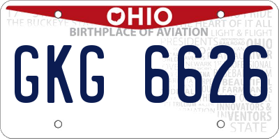 OH license plate GKG6626