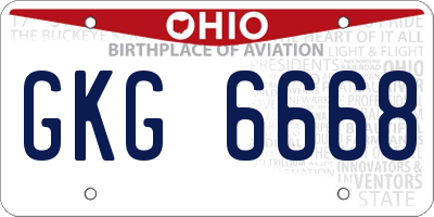 OH license plate GKG6668