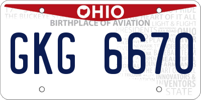 OH license plate GKG6670