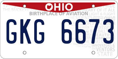 OH license plate GKG6673