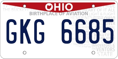 OH license plate GKG6685