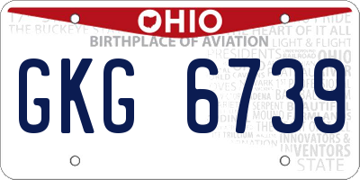 OH license plate GKG6739