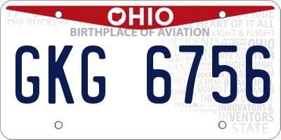 OH license plate GKG6756