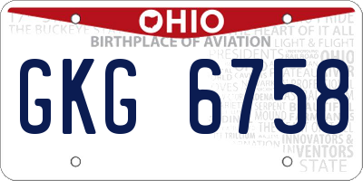 OH license plate GKG6758