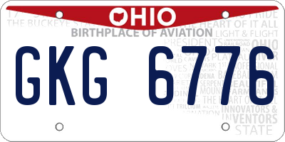 OH license plate GKG6776