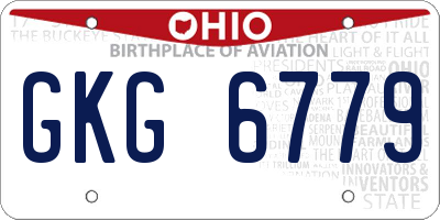 OH license plate GKG6779