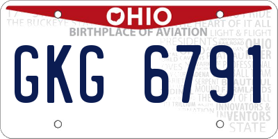 OH license plate GKG6791