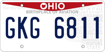 OH license plate GKG6811