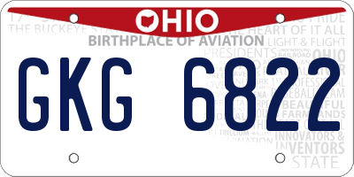 OH license plate GKG6822