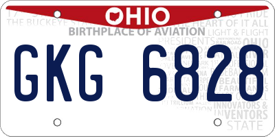 OH license plate GKG6828